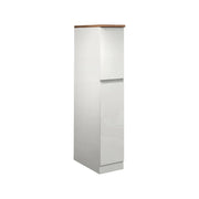 Dispensa da cucina Atrax, Mobile multiuso, Armadio portaoggetti a 2 cassettoni, 100% Made in Italy, 30x60h165 cm, Bianco lucido e Rovere