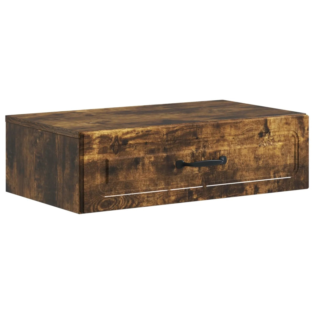 Tavolino da Parete Laterale Rovere Fumo 59 x 34,5 x 17 cm