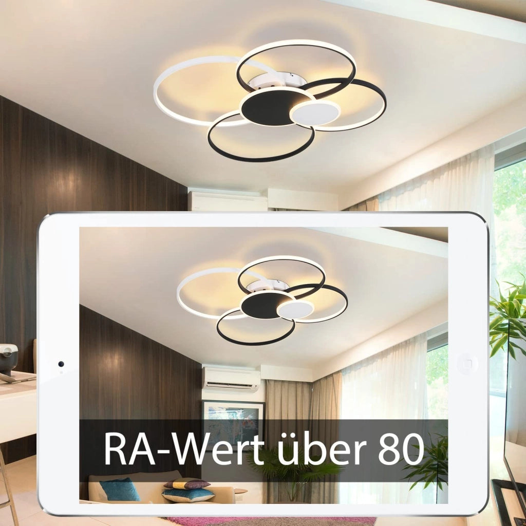 ZMH Lampada da soffitto plafoniera LED moderna design 6 anelli 72W per soggiorno camera letto