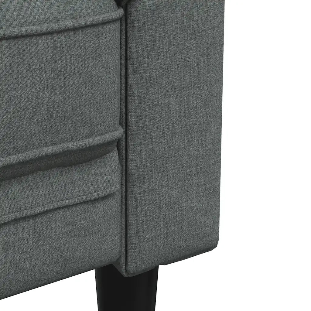 Divano Chesterfield a 3 Posti-Sofa 3 Posti-Divanetto Grigio Scuro in Tessuto