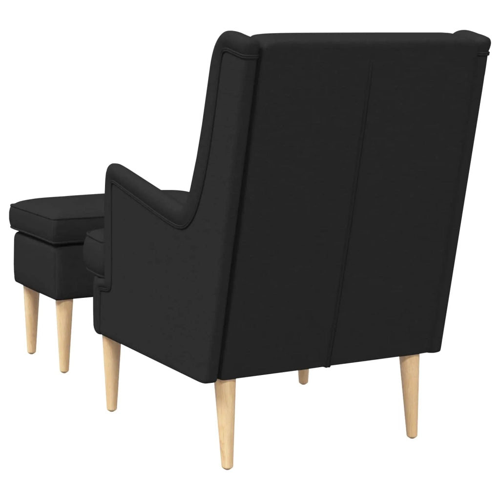 Poltrona con Ottomano 2 pz Nero Tessuto 3418813