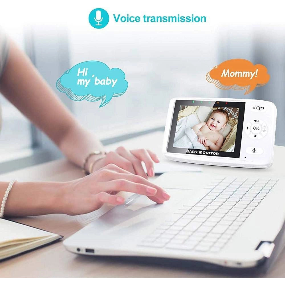Trade Shop - Baby Monitor Videocamera Schermo 3.5" Wireless Con Fotocamera Visione Notturna -