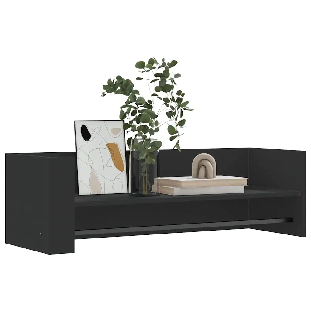 Scaffale a parete | Ripiano a parete | Mensola a parete Nero 100x35x30,5 cm in Legno Multistrato