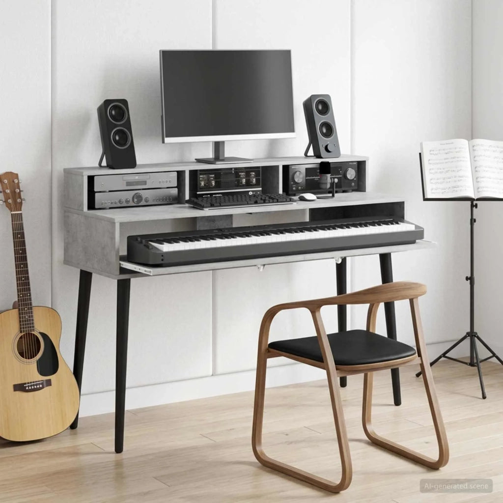 Scrivania studio Grigio Cemento 110 x 42,5 x 36 cm 8006735