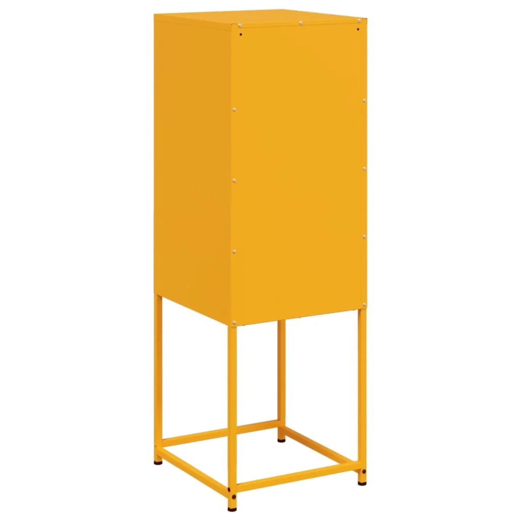 Buffet credenza cassettiera armadio mobile contenitore organizer per cucina soggiorno salotto giallo senape 36 x 39 x 107 cm acciaio giallo 02_0035691