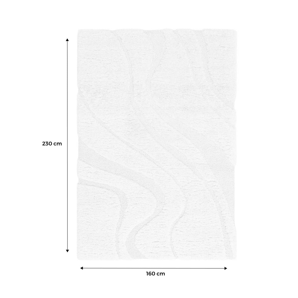 Tappeto  interno shaggy motivo con rilievo crema