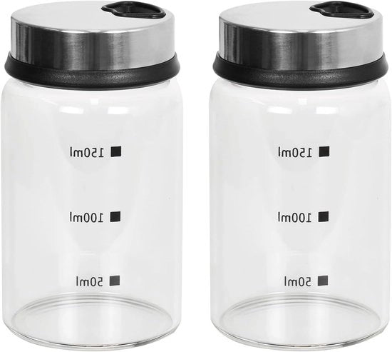 Set di scuotitori per sale e pepe in vetro - 150ml - Scuotitori in vetro per spezie
