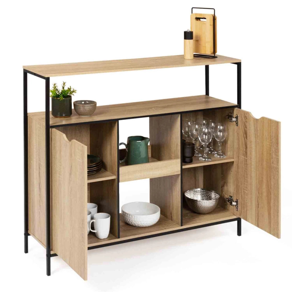 IDMarket - Mobili da bar con porte e ripani dal design industriale DETROIT