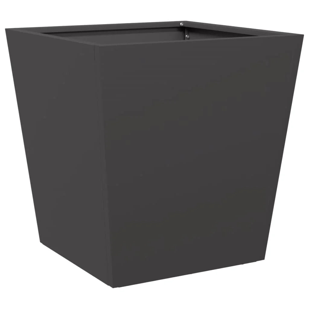 Vaso rialzato per fioriere piante fiori giardino terrazze set da 2 40 x 40 x 40 cm acciaio nero 02_0038952