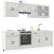 Set Mobili da Cucina 8 pz Lucca Grigio Cemento in Truciolato 3314835