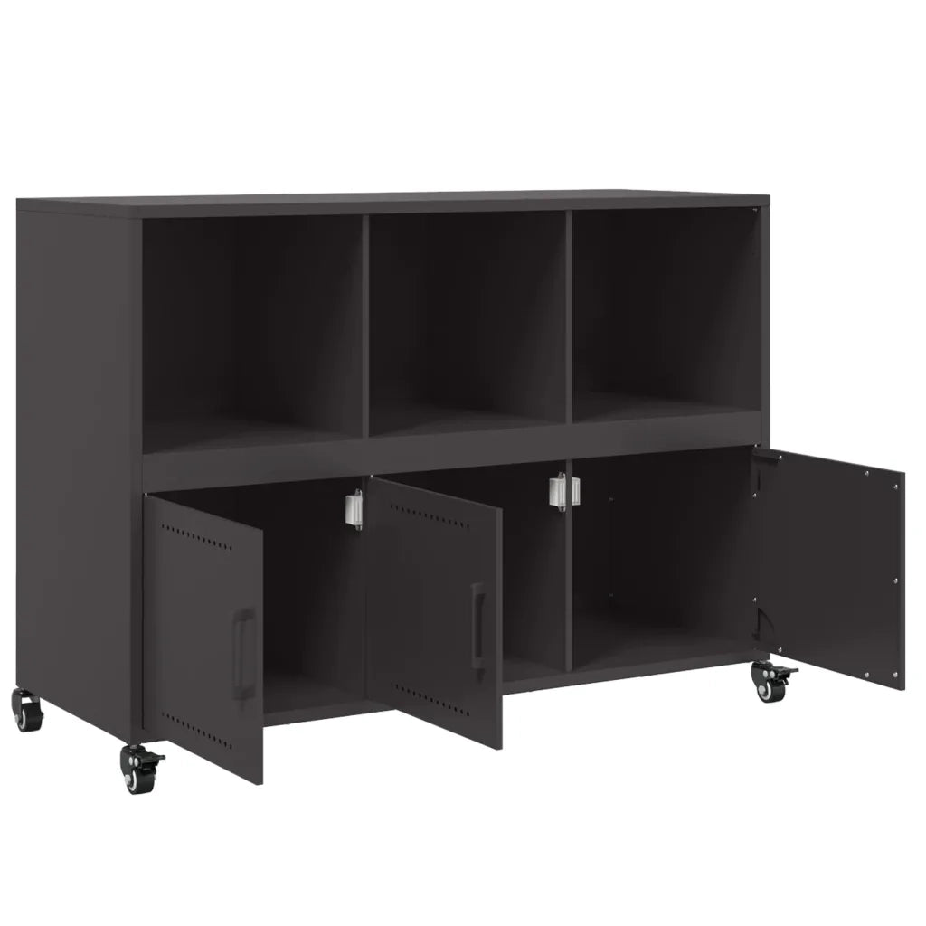 Credenza-Buffet-Armadio da cucina Nera 100,5x39x72 cm in Acciaio