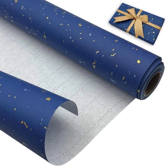 Papier decorativo per feste 43 cm x 10 m Carta kraft Recyclabile per compleanni matrimoni e feste di benvenuto Decorazione, Blu