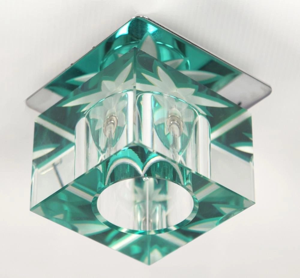 Plafoniera quadrata cromata SK-47 Candellux 1xG4 verde