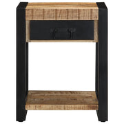Tavolino-Tavolino da soggiorno-Tavolo 40x40x50 cm in Legno Grezzo Massello di Mango