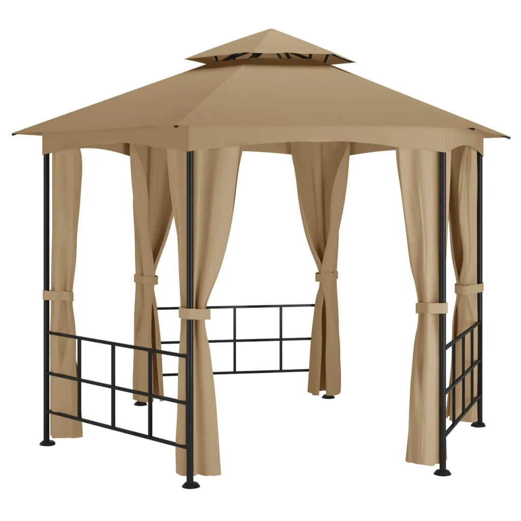 Gazebo | Pergolato con Pareti Laterali 3,1x2,7 m Tortora