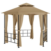 Gazebo | Pergolato con Pareti Laterali 3,1x2,7 m Tortora