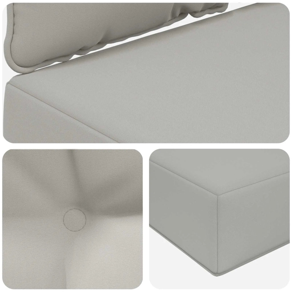 Cuscino per divano da esterno 3 pcs Grigio Poliestere