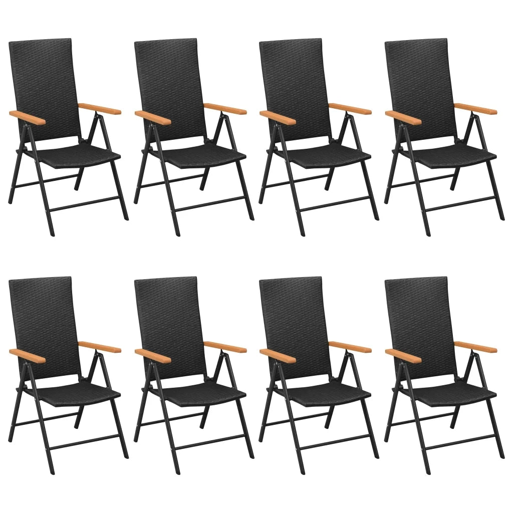 Set da Pranzo da Giardino 9 pz Nero e Marrone cod mxl 40890