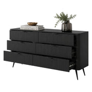 Madia Hali, Credenza 6 Cassetti, 163x38x81h cm Nero