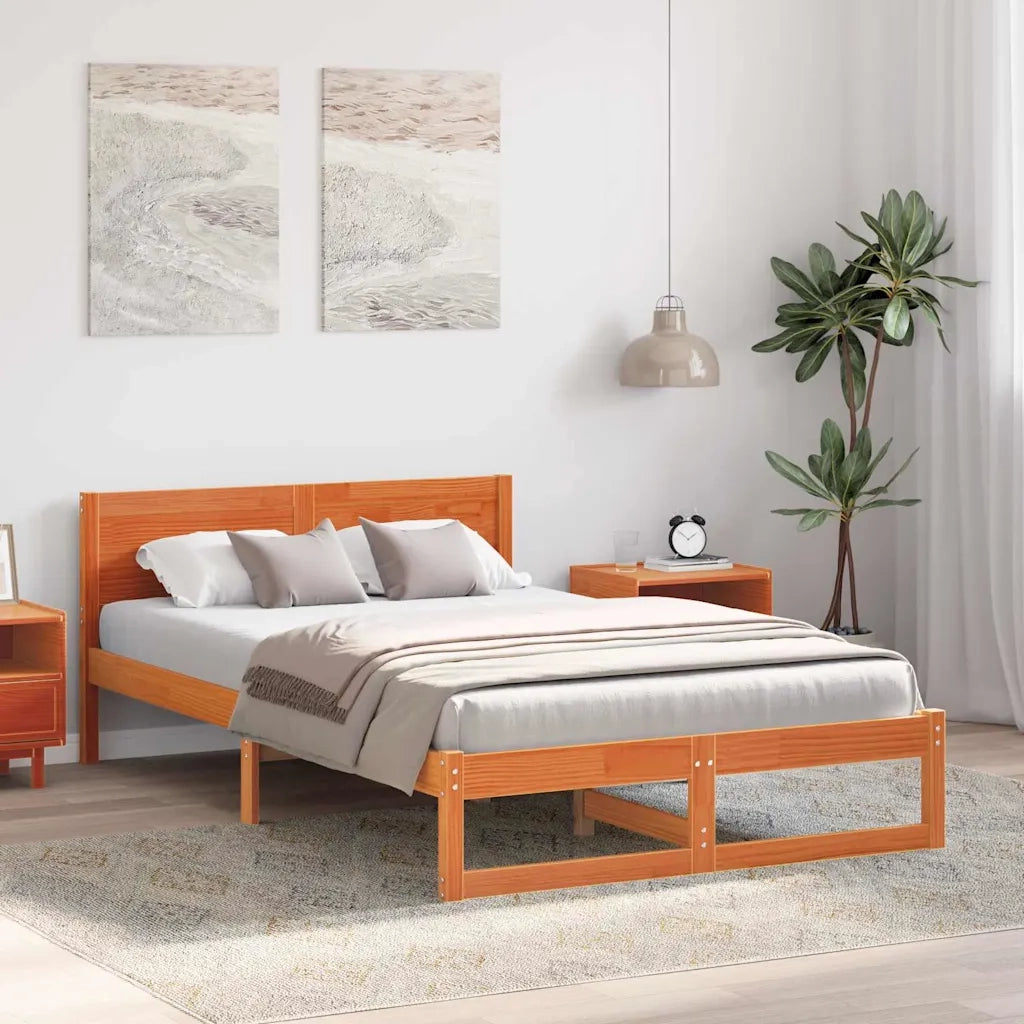Struttura del letto Marrone cerato 120 x 190 cm Pino massello 873285