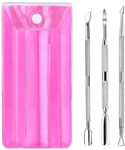 Kit di rimozione smalto unghie, 3 pezzi strumento esfoliante smalto gel, attrezzi manicure e pedicure in acciaio inossidabile, scrub metallico per unghie delle dita e dei piedi