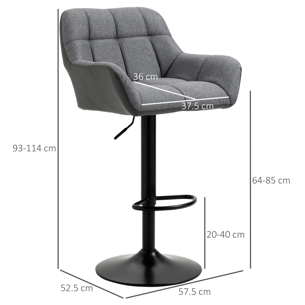 BARHOCKER Set da 2 pezzi Regolabile in altezza 57,5 x 52,5 x 93-114 cm Grigio