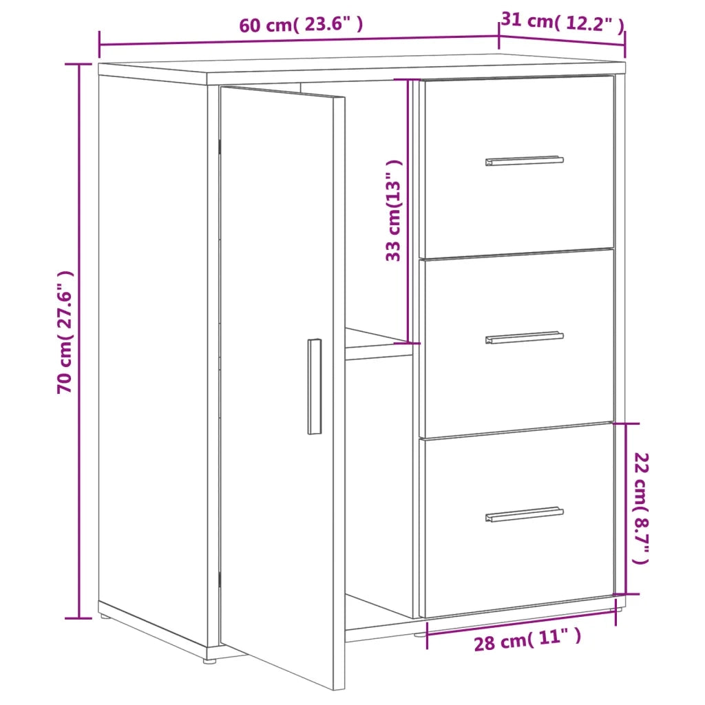 Credenza | Madia | Buffet da pranzo | Armadio da pranzo Rovere Sonoma 60x31x70 cm in Legno Multistrato