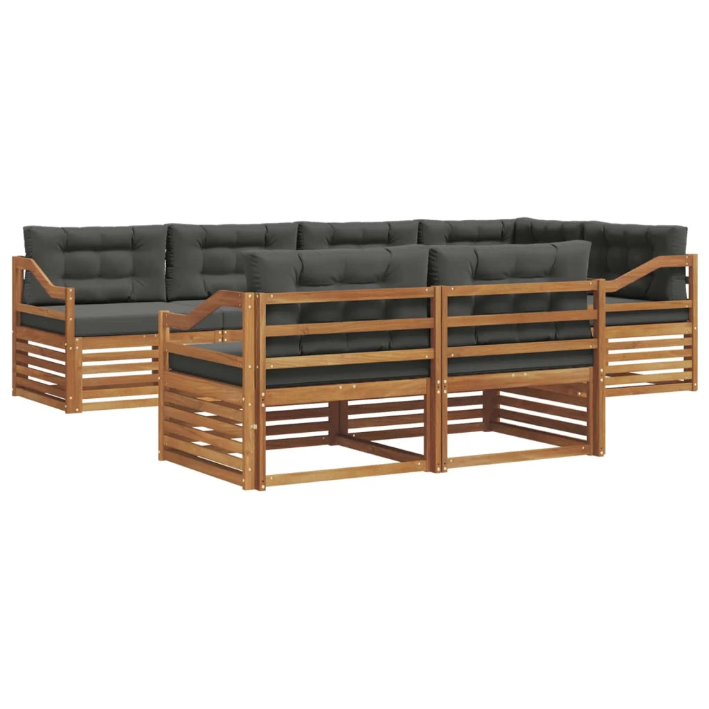 Set di divani da esterno con cuscino 7 pcs Naturale e Antracite 3373637