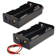 Portabatterie 2x18650 con Fili – Struttura Aperta, Lunghezza Fili 100mm | Progetti DIY, Facile Sostituzione Batterie