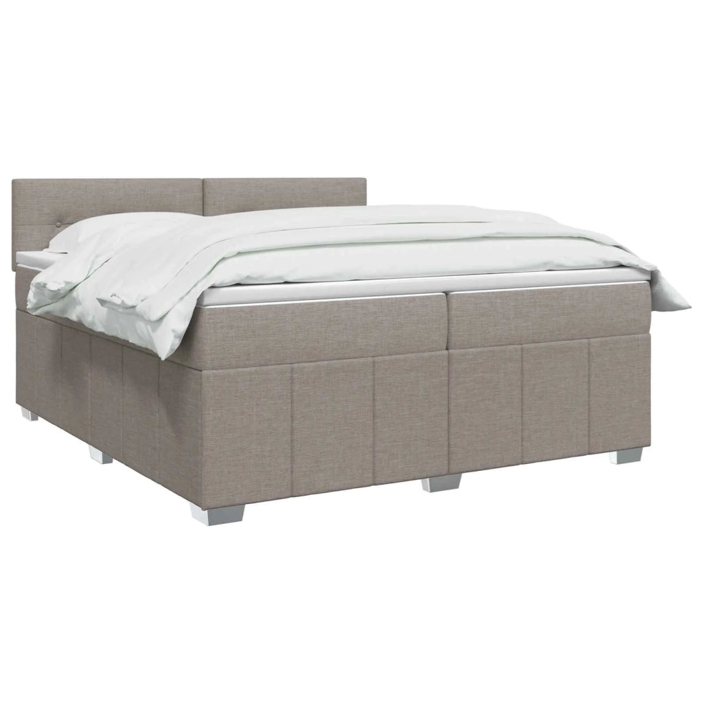 Letto box spring con materasso Tortora 200 x 200 cm Tessuto 3451294