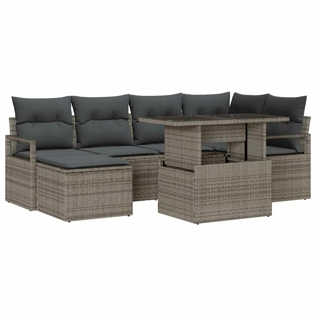 Set Divano da Giardino con cuscino 7 pcs Grigio 3348855