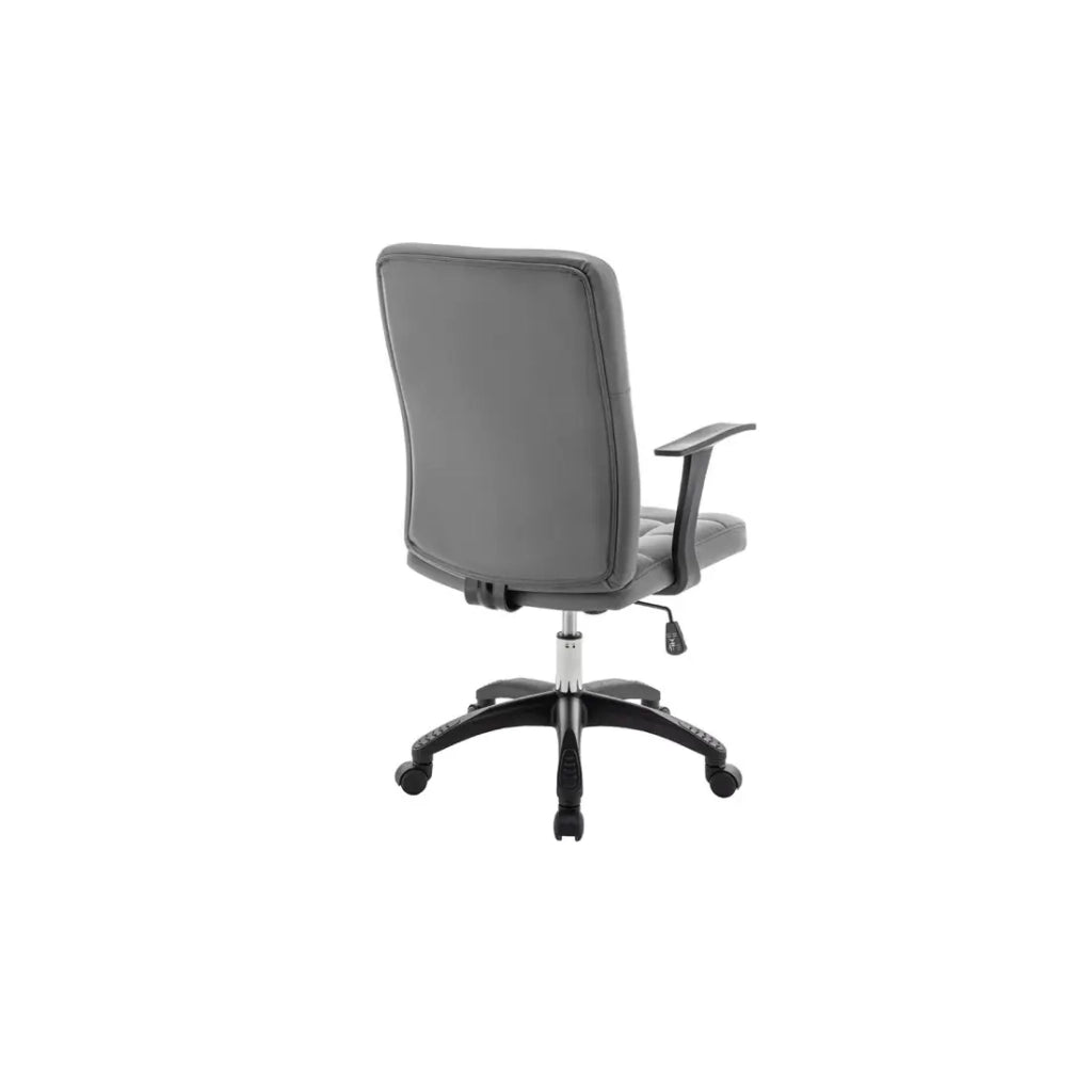 Sedia da ufficio KARDEN – Tessuto grigio – Braccioli – Girevole – Piedi in metallo – Design ergonomico e contemporaneo