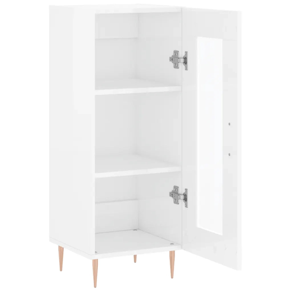 Credenza Bianco Lucido 34,5x34x90 cm in Legno Multistrato 828782