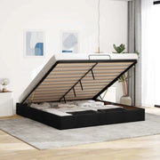 Struttura Letto Pouf senza Materasso Nero 180x200 cm in Tessuto