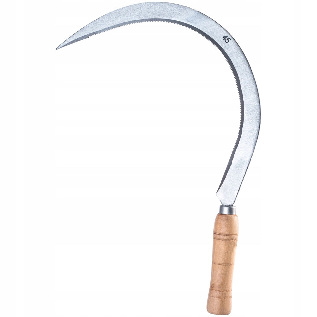 Falce a mano KADAX per tagliare erba e erbacce, affilata, 45 cm, per giardino.