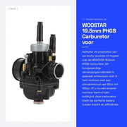 Carburatore 19,5mm - Sostituzione per 4 tempi 50cc/70cc/90cc/110cc/125cc - Motocicletta - Scooter - Moped - Alta qualità - Motorcarburatore