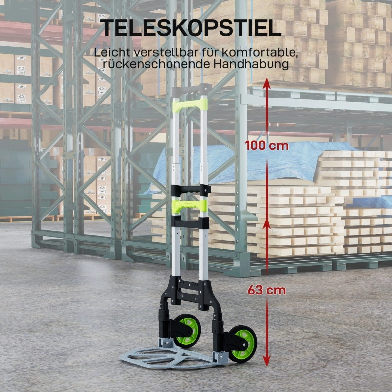 CARRELLO PORTAPACCHI PIEGHEVOLE IN ALLUMINIO, 38,5 x 41 x 100 cm, Multicolore