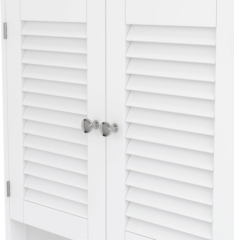 Armadietto a muro Riad, Bianco, 60 x 66 cm con 2 ante, per montaggio a parete per riporre accessori da bagno