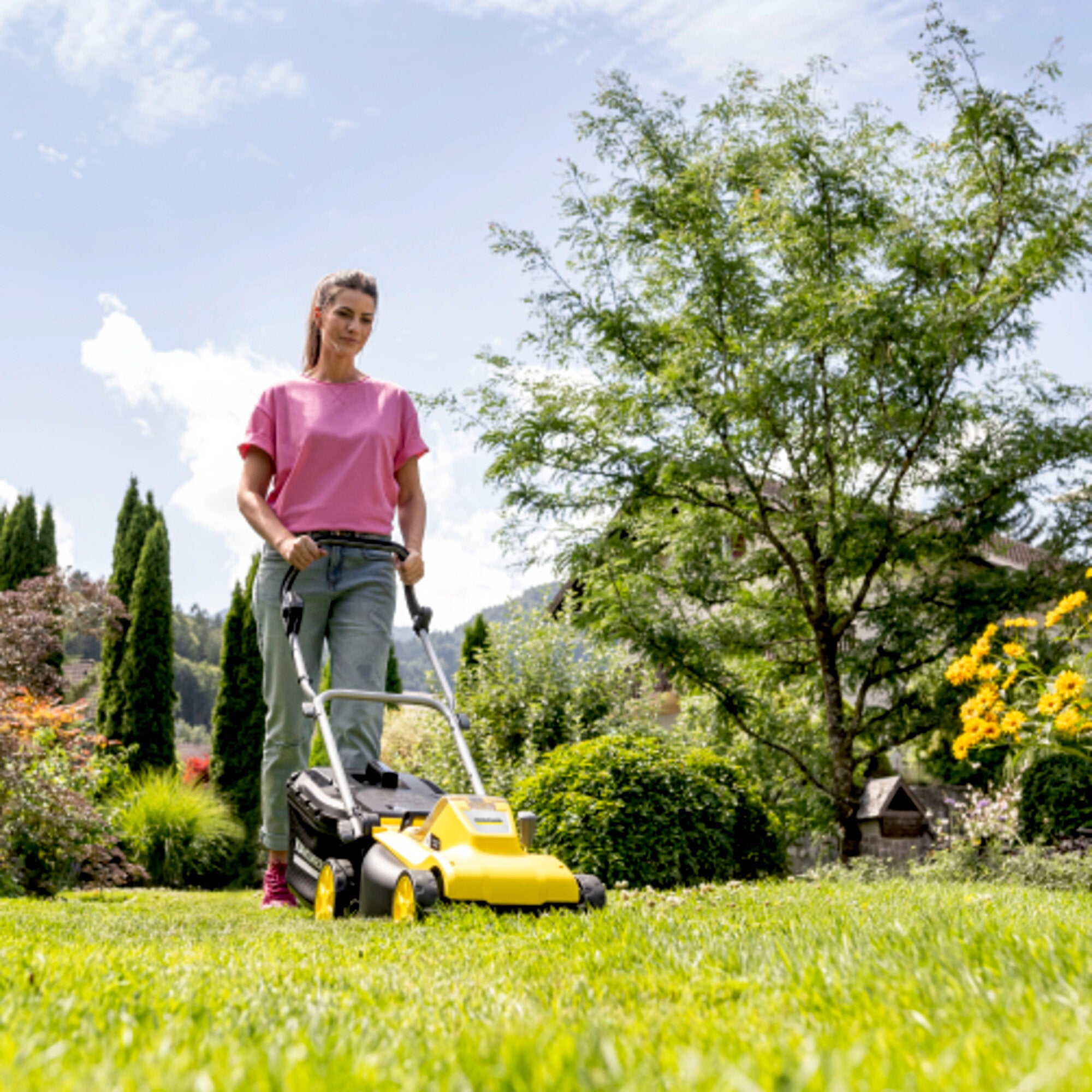 KARCHER Rasaerba a batteria LMO 3-18 - Piattaforma batteria: Piattaforma Battery Power+ 18 V  - Larghezza di taglio: 34 cm - Altezza di taglio: 25  60 mm