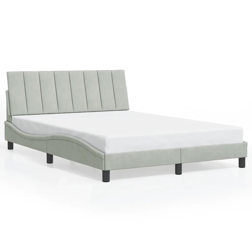 Giroletto con Testiera Grigio Chiaro 140x200 cm in Vellutocod mxl 114964