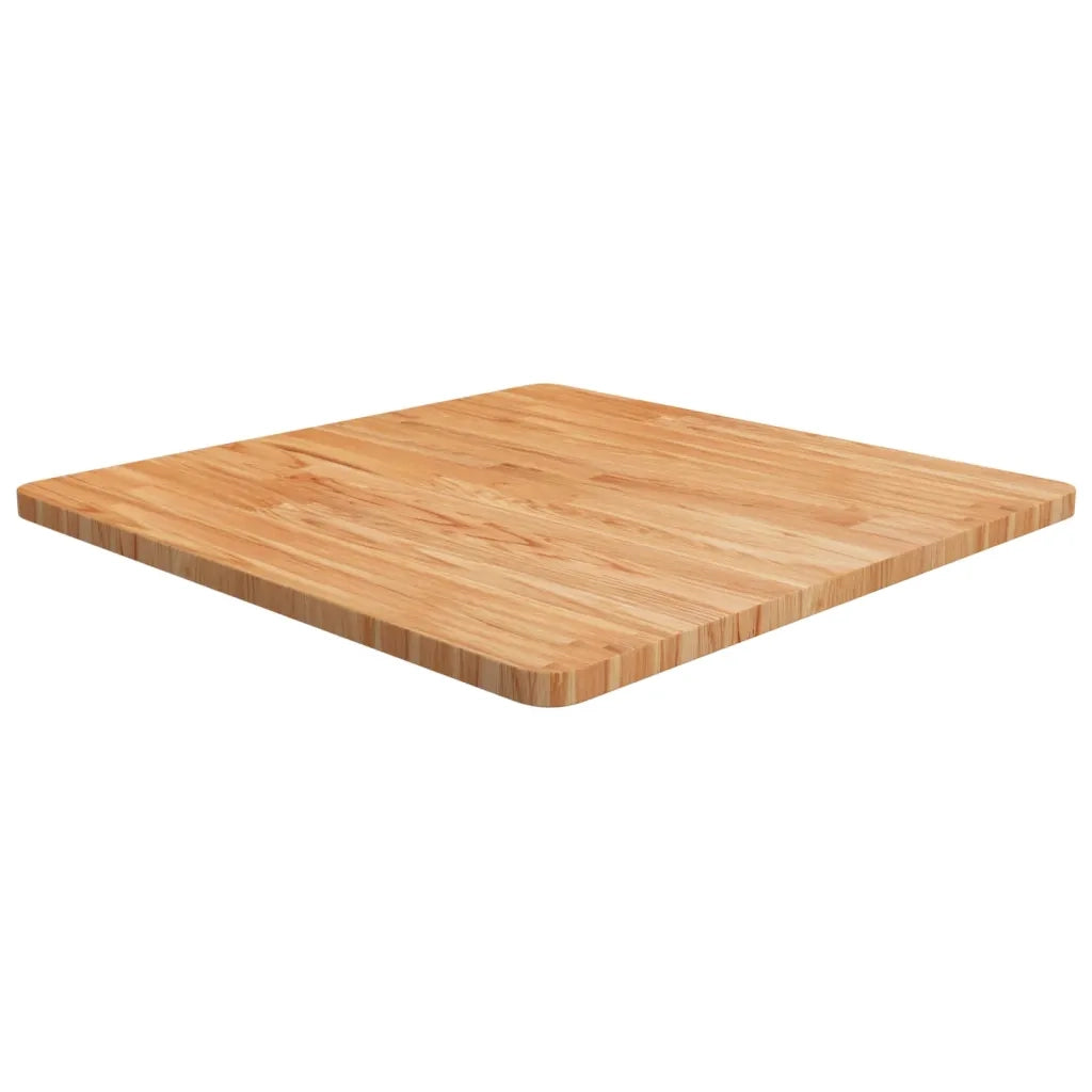 Piano Tavolo Quadrato Marrone Chiaro 70x70x2,5 Rovere Trattato