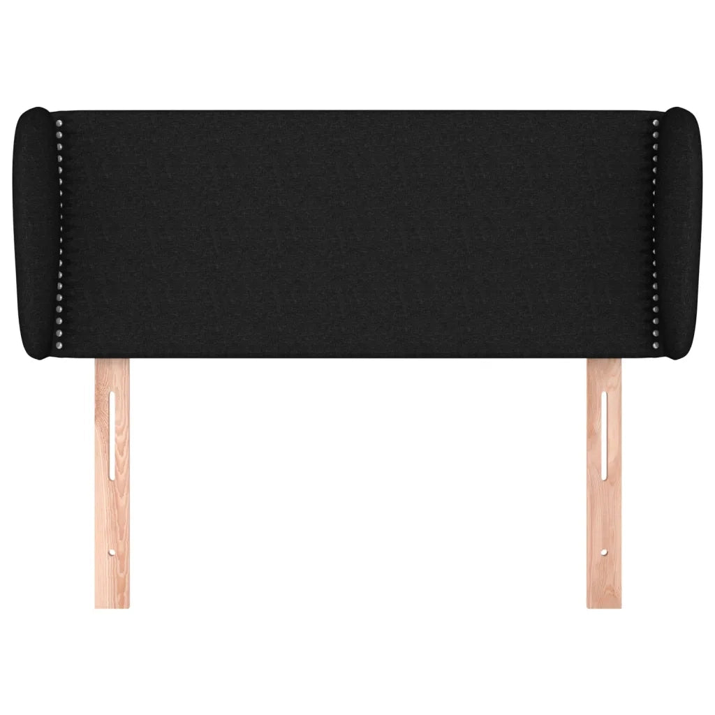 Testiera ad Orecchio Nera 83 x 23 x 78/88 cm in Tessuto