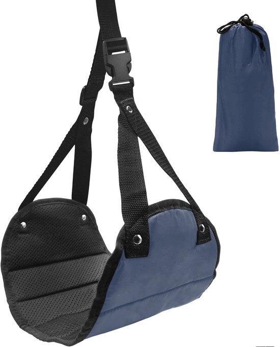 Pacchetto 2 pezzi di piedi banco da letto, piedi banco da letto perfetto per viaggi aerei e treni, cintura di piedi banco per ufficio, piedi banco essenziale per un comfortabile viaggio, Blu Marina