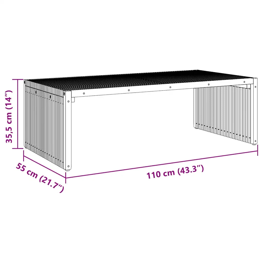 Tavolo Laterale da Giardino Marrone 110 x 55 x 35,5 cm 42006356