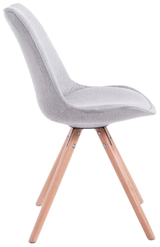 Set di 4 sedie per visitatori Toulouse Fabric Round grigio,natura