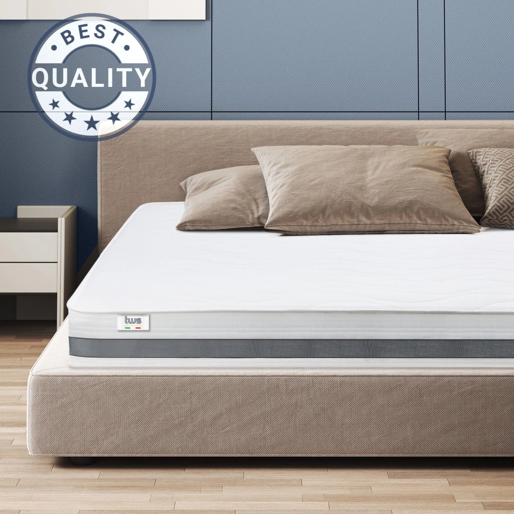 Materasso Singolo 95x175 cm in Memory Antibatterico | Altezza 20 cm | Rivestimento 3D Air in Fibra Ipoallergenica | Materasso Ortopedico a 7 Zone Differenziate Termosensibili