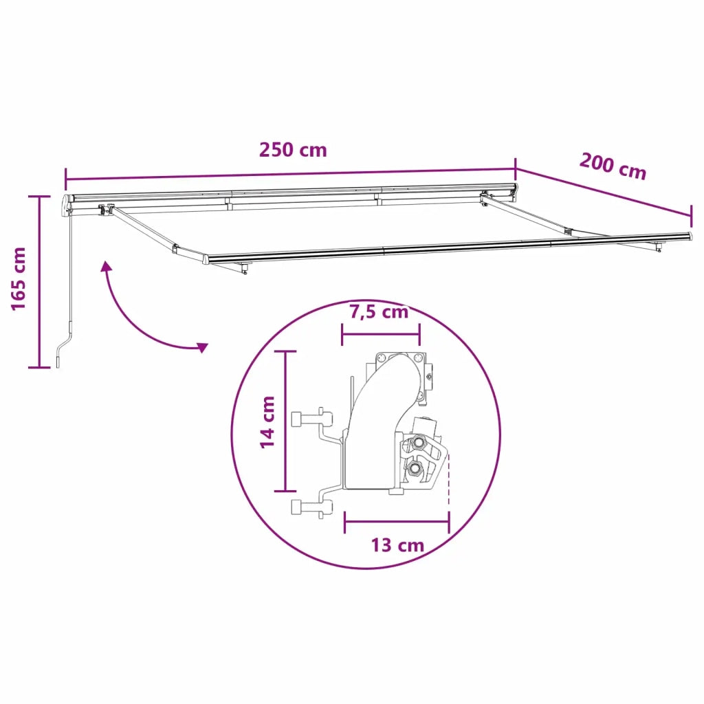 Tenda Retrattile Grigio chiaro e bianco 2,5 x 2 m Tessuto 3425604