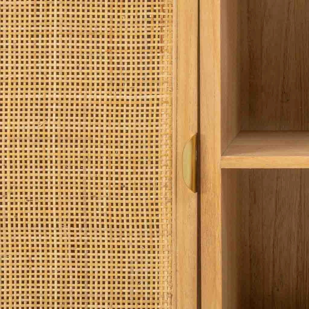 Base in legno e rattan marrone 120x39x60h cm