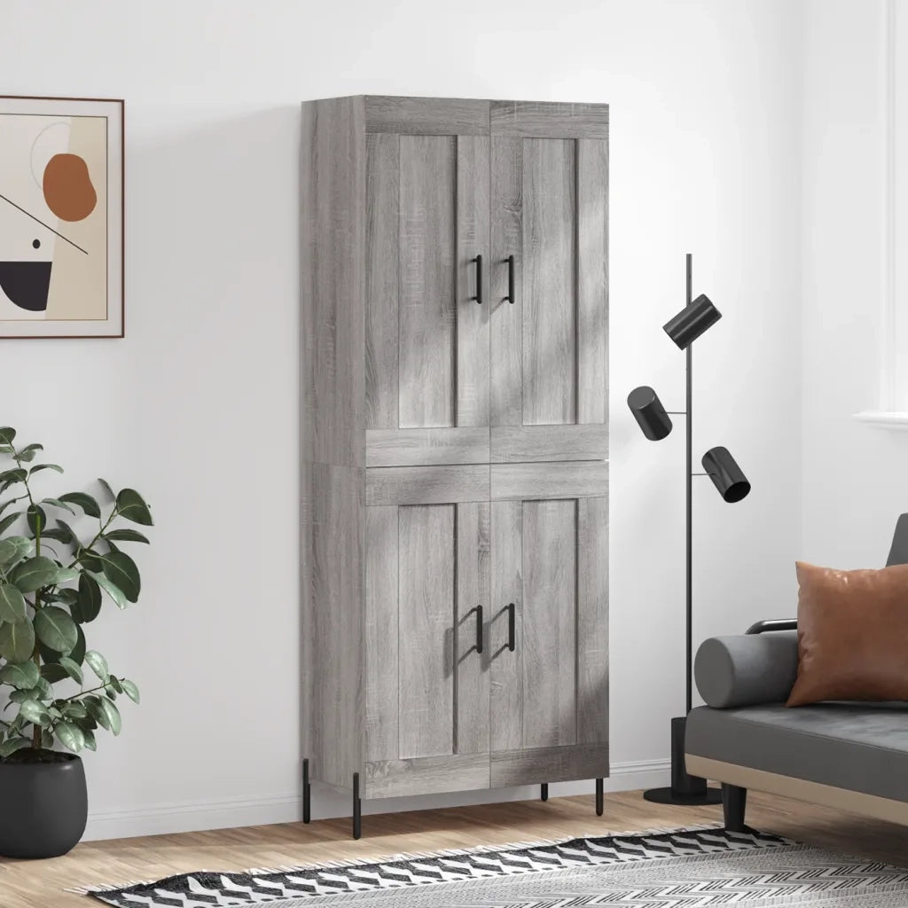 Credenza Grigio Sonoma 69,5x34x180 cm in Legno Multistrato 3199695