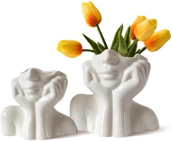 Set di Vasi Ceramici Moderni - Decorazione da Tavola Stilosa con Design Femminile